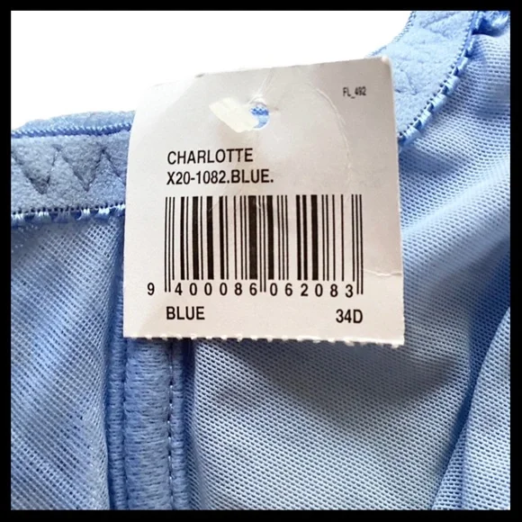 FREDRICKS OF HOLLYWOOD Charlotte Lace Full Figure Underwire Bra Periwinkle - Picture 7 of 9